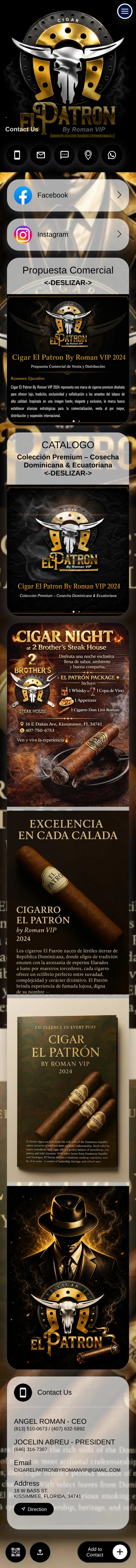 Tarjeta digital de El Patrón Cigar