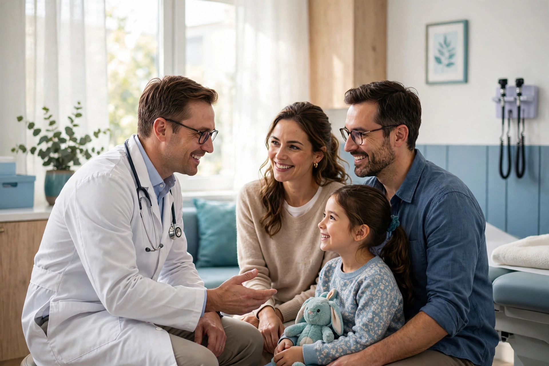 Recepción luminosa de una clínica médica premium — plantilla DIGITALS AI HEALTHCARE